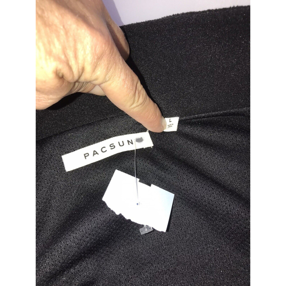 New PacSun Full Zip Polar Fleece Zip Up Hoodie Jacket Men's Black L - Picture 12 of 12